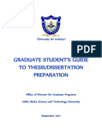 Graduate Student'S Guide To Thesis/Dissertation Preparation: "University For Industry"