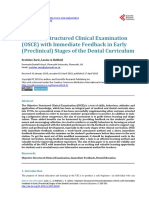 Objective Structured Clinical Examination (OSCE) With Immediate Feedback in Early (Preclinical) Stages of The Dental Curriculum