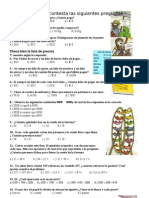 Prueba de Matemáticas. Cuarto Grado. Primer Bimestre