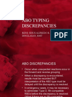 Abo Typing Discrepancies: Rene Jesus Alfredo R. Dinglasan, RMT