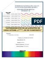 Informe 1 Determinación de La Longitud de Onda Optima