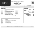 Batangas State University Assessment of Fees: This Form Is Printed Online Using Student Registration System