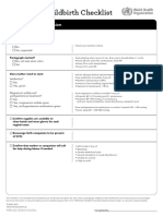 WHO Safe Childbirth Checklist: On Admission