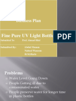 Business Plan: Fine Pure UV Light Bottles