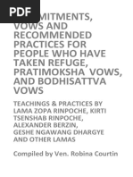 Commitments Vows and Recommended Practices For People Who Have Taken Refuge Pratimoksha Vows Bodhisattva Vows A5