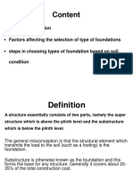 Selection of Foundation