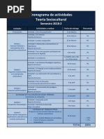 Cronograma de Actividades - Teoría Sociocultural