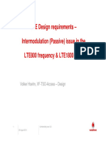 LTE Design Requirements - Intermodulation (Passive) Issue On LTE800 - 1800