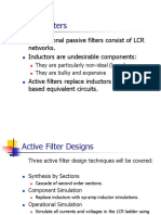 Active Filters: Conventional Passive Filters Consist of LCR Networks. Inductors Are Undesirable Components