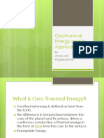 Geothermal Energy and Its Application: By-Aman Jain Priyanka Mittal