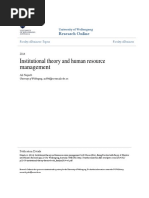 Institutional Theory and Human Resource Management: Research Online