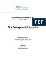 Riza Development Corporation: Weekly Progress Report No. 031