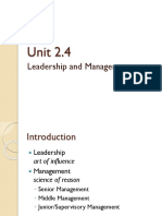 Unit 2.4: Leadership and Management