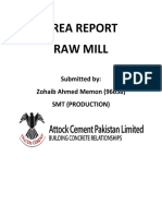 Area Report Raw Mill: Submitted By: Zohaib Ahmed Memon (96658) SMT (Production)