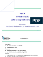 Code Basics & Data Manipulation With R: Literature: Wickham & Grolemund R For Data Science Ch. 3, 16