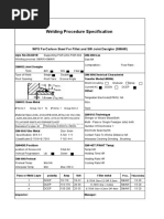 Welding Procedure Specification: Wps Forcarbon Steel For Fillet and SW Joint Desighn (Smaw)