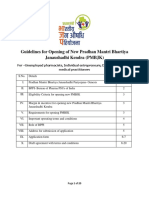 Guidelines For Opening of New Pradhan Mantri Bhartiya Janaushadhi Kendra (PMBJK)