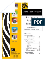 Zebra Tabletop Printer Price List 040507