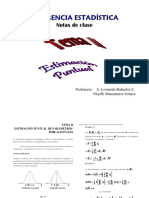 INFERENCIA ESTADÍSTICA Notas de Clase. Profesores - A. Leonardo Bañuelos S. Nayelli Manzanarez Gómez