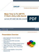 Application Security - "Mean Time To Fix - IT Risk's Dirty Little Secret"