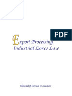 Xport Processing Industrial Zones Law: Material of Interest To Investors