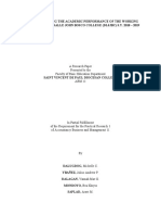 Factors Affecting The Academic Performance of The Working Students at Dela Salle John Bosco College (DLSJBC) S.Y. 2018 - 2019