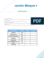 Examen Primer Bimestre. 5to Grado