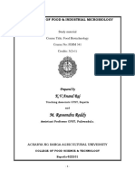 Food Biotechnology - Acharya NG Ranga Agricultural University PDF