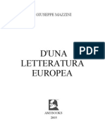 Giuseppe Mazzini - D'una Letteratura Europea