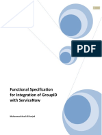 Functional Specification For Integration of GroupID With ServiceNow