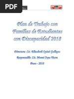 Plan de Trabajo Con Familias de Estudiantes Con Discapacidad 2018 PRITE