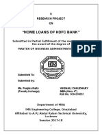 HOME LOANS OF HDFC BANK Research Report Finance 2017