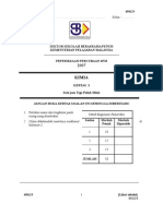 SPM Percubaan 2007 SBP Chemistry Paper 3