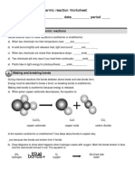 Blue Bonds+: Endothermic and Exothermic Reaction Worksheet Name - Date - Period