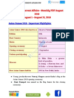 August 2018 Current Affairs Update PDF