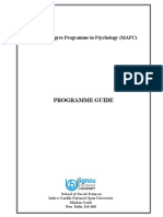 Programme Guide: Master's Degree Programme in Psychology (MAPC)