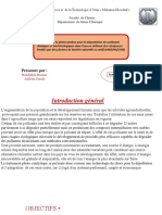 Application de la photocatalyse pour la dégradation des polluants chimiques et bactériologiques dans l’eau en utilisant des catalyseurs irradiés par des photons de lumière naturelle ou artificielle(UVA/UVB)