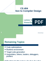 CS 404 Introduction To Compiler Design: Lecture 12 + 13 Ahmed Ezzat