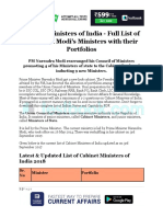 Cabinet Ministers of India Full List of Narendra Modis Ministers With Their Portfolios