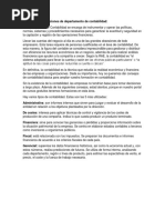 Descripción de Funciones de Departamento de Contabilidad