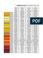 Tabela - RAL Classic Colour Names