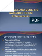 Incentives and Benefits Available To Ssi Entrepreneurs 1