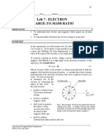 Lab 7 - Electron Charge-To-Mass Ratio: Objectives