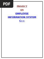 Synopsis Employee Information System in C++