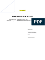 Acknowledgement Receipt Template