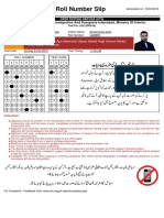 Roll Number Slip: Govt. Shuhada - e - Aps Memorial (Boys) Model High School Model Town Block-B Lahore