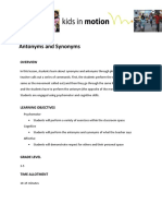 Antonyms and Synoyms