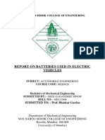 Report On Batteries Used in Electric Vehicles: M.H. Saboo Siddik College of Engineering