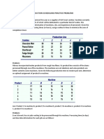 Production Scheduling Practice Problems