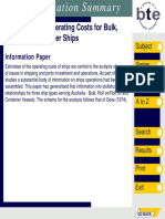 An Estimate of Operating Costs For Bulk, Ro-Ro and Container Ships